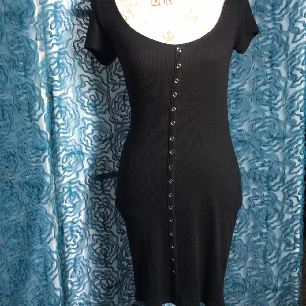 Midi black long dress